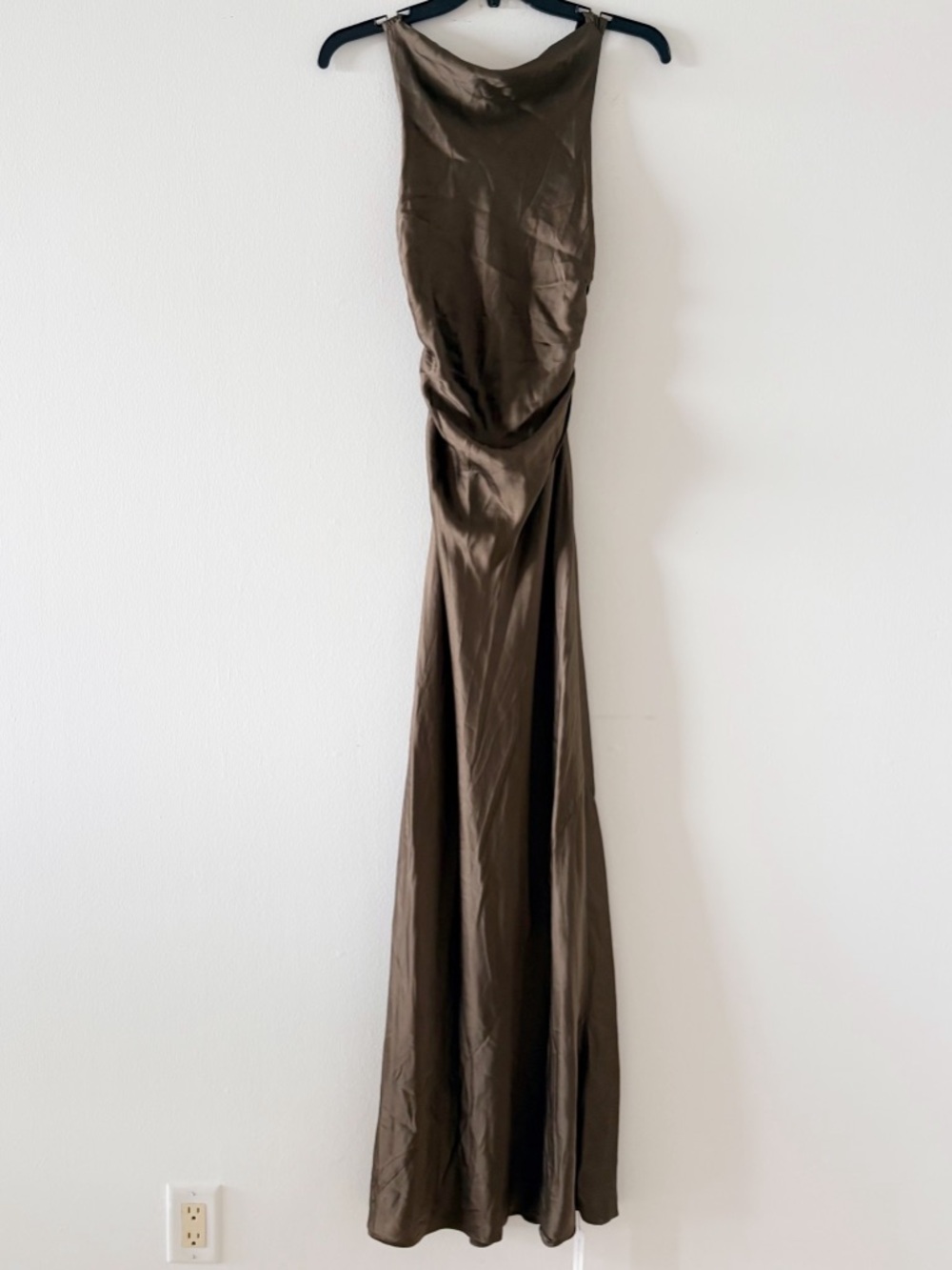 Reformation Anaiis Silk Dress in Morel - Picture 3 of 10